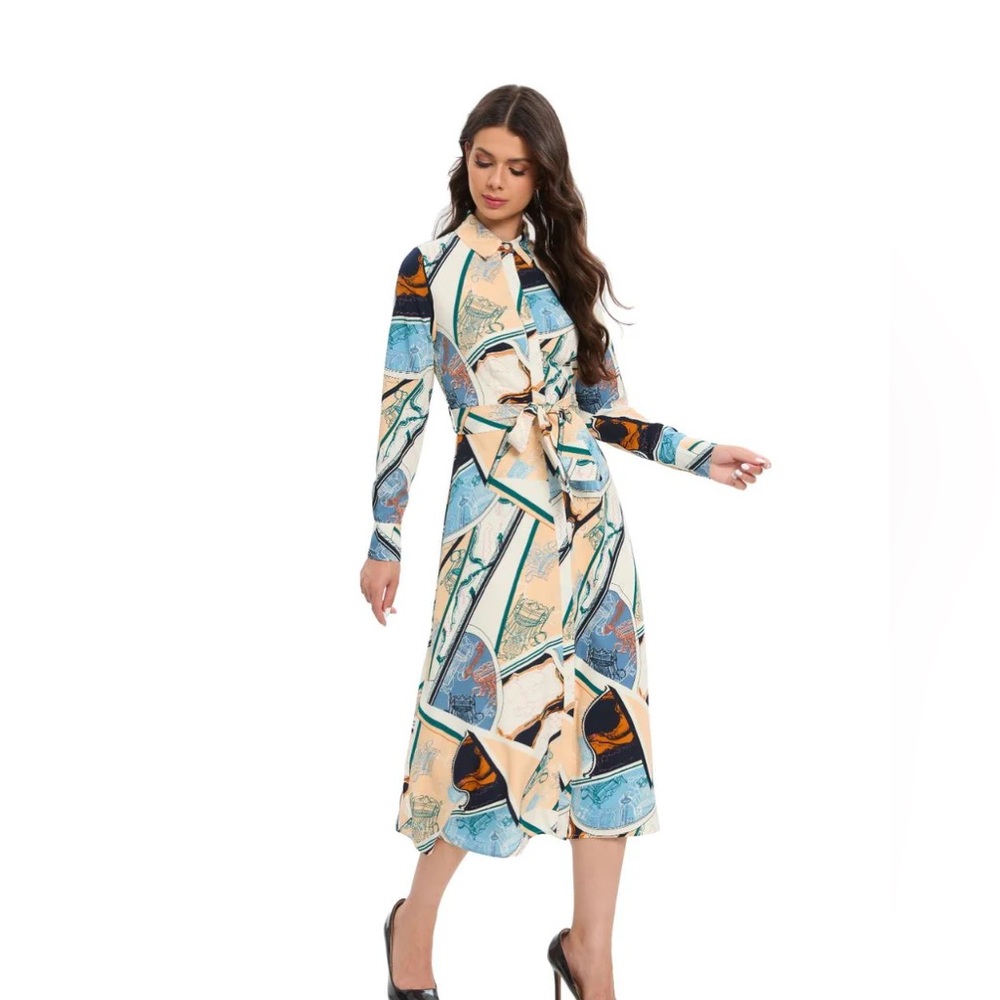 Miss Finch NYC AZURE EXPLORER SHIRT DRESS